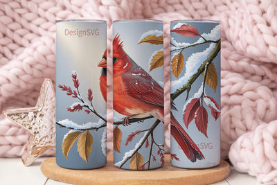 Winter Cardinal 20oz Tumbler Wrap Sublimation DesignSVG 