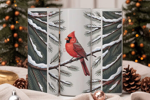 Winter Cardinal 20oz Tumbler Wrap Sublimation DesignSVG 