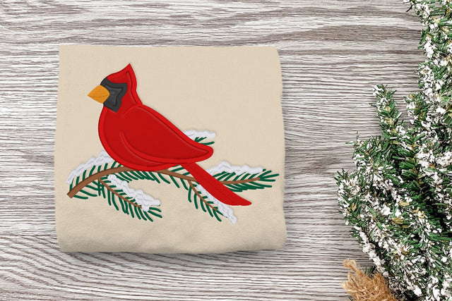 Winter Cardinal on Branch Applique Embroidery Embroidery/Applique DESIGNS Risa Rocks It 