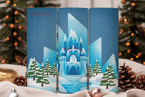 Winter Castle 20oz Tumbler Wrap Sublimation DesignSVG 