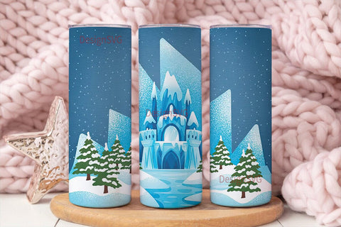Winter Castle 20oz Tumbler Wrap Sublimation DesignSVG 