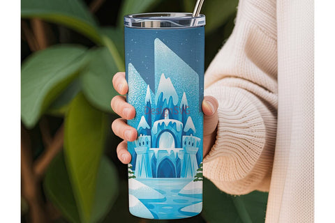 Winter Castle 20oz Tumbler Wrap Sublimation DesignSVG 