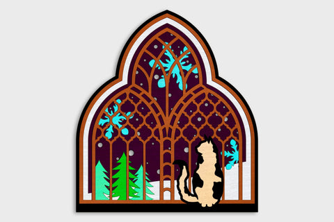 Winter Cat in Window SVG cut files SVG Angel on Empire 