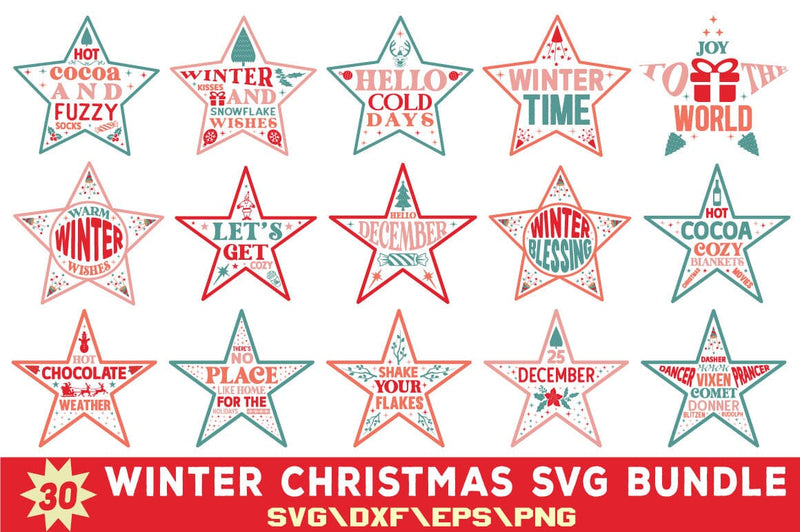 Winter Christmas SVG Bundle SVG Angelina750 