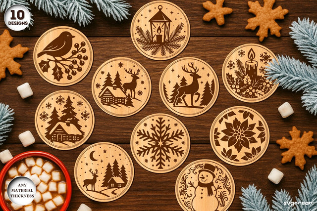 Winter Coffee Coasters SVG Bundle SVG SvgOcean 
