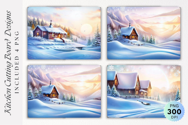 Winter Cutting Board PNG Design Sublimation Regulrcrative 