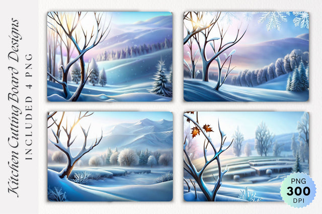 Winter Cutting Board PNG Design Sublimation Regulrcrative 