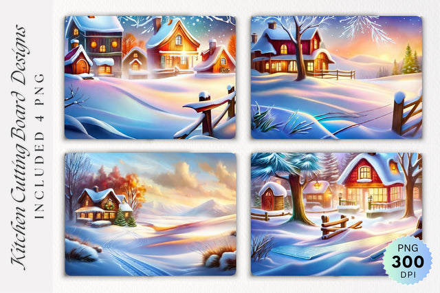 Winter Cutting Board PNG Design Sublimation Regulrcrative 