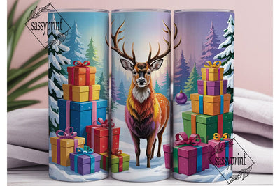 Winter Deer Gifts 20oz Tumbler Wrap Sublimation sassyprint 