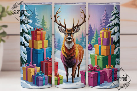 Winter Deer Gifts 20oz Tumbler Wrap Sublimation sassyprint 