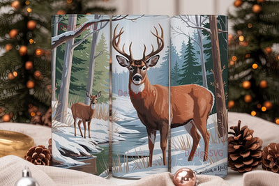 Winter Deer Scene 20oz Tumbler Wrap Sublimation DesignSVG 
