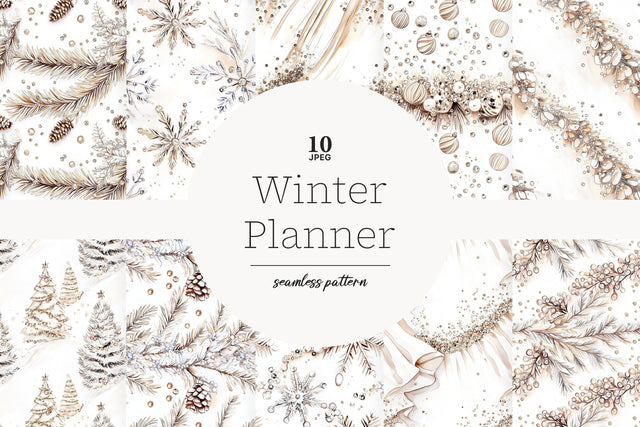 Winter Digital Paper | Christmas Seamless Pattern Digital Pattern GlamArtZhanna 