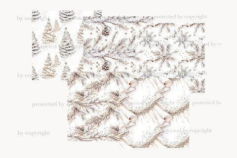 Winter Digital Paper | Christmas Seamless Pattern Digital Pattern GlamArtZhanna 