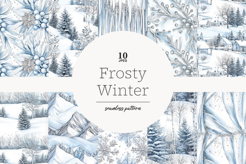 Winter Digital Paper Pack | Snowflake Seamless Patterns Digital Pattern GlamArtZhanna 