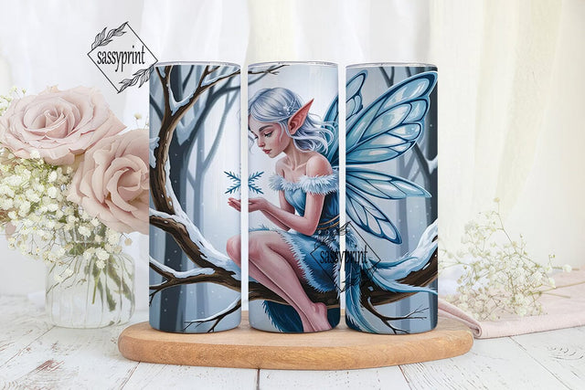 Winter Fairy 20oz Tumbler Wrap Sublimation sassyprint 