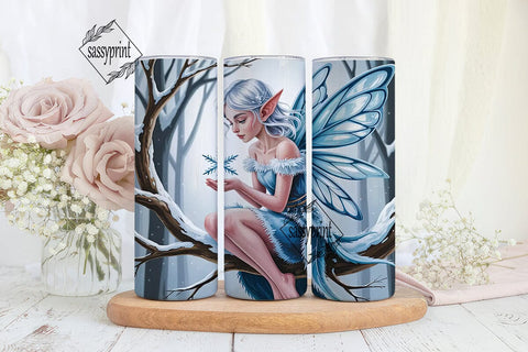 Winter Fairy 20oz Tumbler Wrap Sublimation sassyprint 