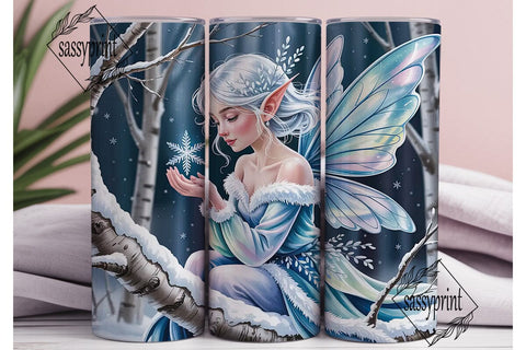 Winter Fairy 20oz Tumbler Wrap Sublimation sassyprint 