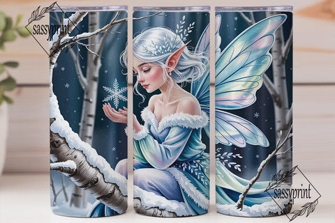 Winter Fairy 20oz Tumbler Wrap Sublimation sassyprint 