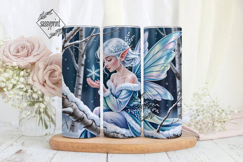 Winter Fairy 20oz Tumbler Wrap Sublimation sassyprint 