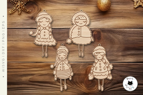 Winter Fairy Christmas Ornament Laser Cut SVG Ivy's Creativity House 