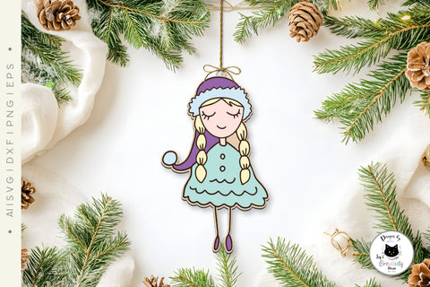 Winter Fairy Christmas Ornament Laser Cut SVG Ivy's Creativity House 