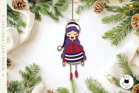 Winter Fairy Christmas Ornament Laser Cut SVG Ivy's Creativity House 