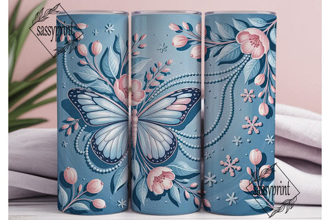 Winter Fairy Wings 20oz Tumbler Wrap Sublimation sassyprint 