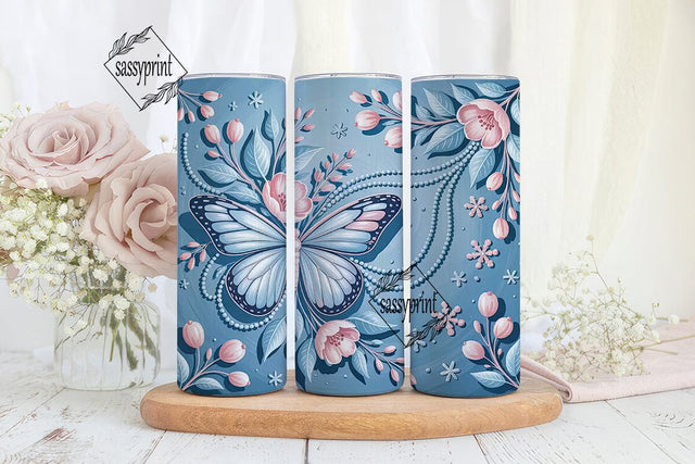 Winter Fairy Wings 20oz Tumbler Wrap Sublimation sassyprint 