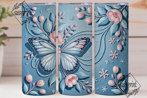 Winter Fairy Wings 20oz Tumbler Wrap Sublimation sassyprint 