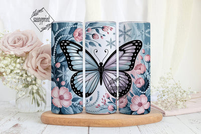 Winter Fairy Wings 20oz Tumbler Wrap Sublimation sassyprint 