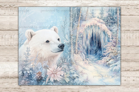 Winter Fairytale Junk Journal Pages | Digital Collage Sheet SVG GlamArtZhanna 