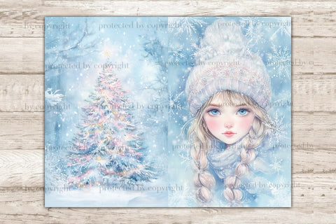 Winter Fairytale Junk Journal Pages | Digital Collage Sheet SVG GlamArtZhanna 
