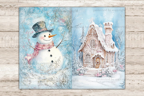 Winter Fairytale Junk Journal Pages | Digital Collage Sheet SVG GlamArtZhanna 