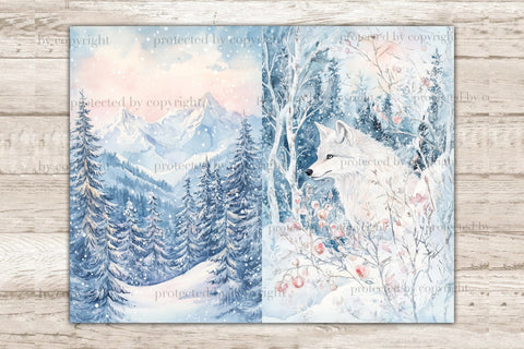 Winter Fairytale Junk Journal Pages | Digital Collage Sheet SVG GlamArtZhanna 