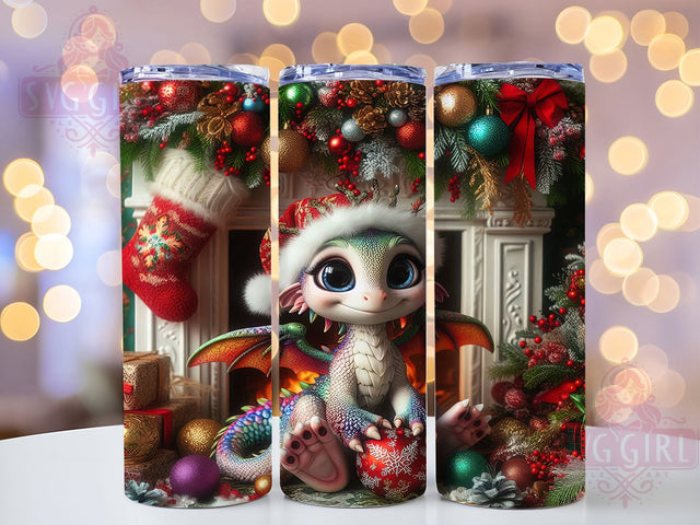 Winter Fantasy Dragon Christmas Tumbler, Fantasy Holiday Sublimation Design, Festive Cup Art, 20oz Xmas Tumbler, Whimsical Dragon Mug, Stylish Christmas Cup, Cozy Holiday Wrap Sublimation SvggirlplusArt 