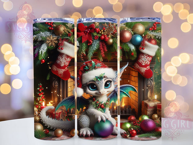 Winter Fantasy Dragon Christmas Tumbler, Fantasy Holiday Sublimation Design, Festive Cup Art, 20oz Xmas Tumbler, Whimsical Dragon Mug, Stylish Christmas Cup, Cozy Holiday Wrap Sublimation SvggirlplusArt 