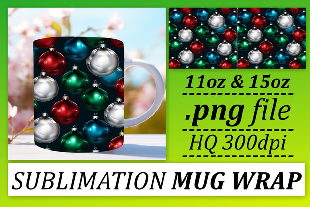 Winter Fantasy Mug Wrap - Ornamental Joy Sublimation afrosvg 