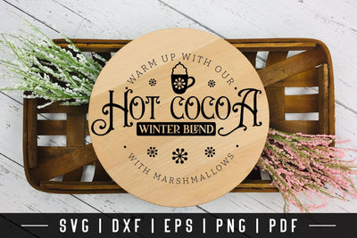 Winter Farmhouse Round Sign SVG Design SVG CraftLabSVG 