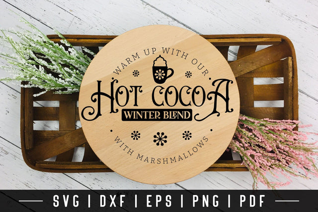 Winter Farmhouse Round Sign SVG Design SVG CraftLabSVG 