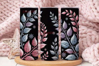 Winter Floral Frost 20oz Tumbler Wrap Sublimation DesignSVG 