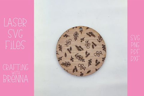Winter Floral Ornament Laser SVG File SVG Crafting With Brenna 