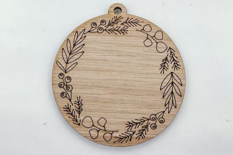 Winter Floral Wreath Ornament Laser SVG File SVG Crafting With Brenna 