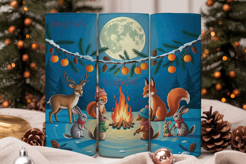 Winter Forest Animals 20oz Tumbler Wrap Sublimation DesignSVG 