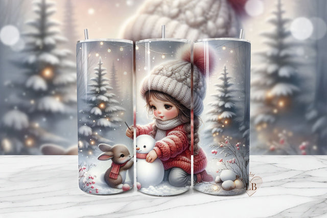 Winter Forest Christmas Tumbler Wrap PNG Sublimation BijouBay 