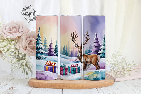 Winter Forest Deer Gifts 20oz Tumbler Sublimation sassyprint 