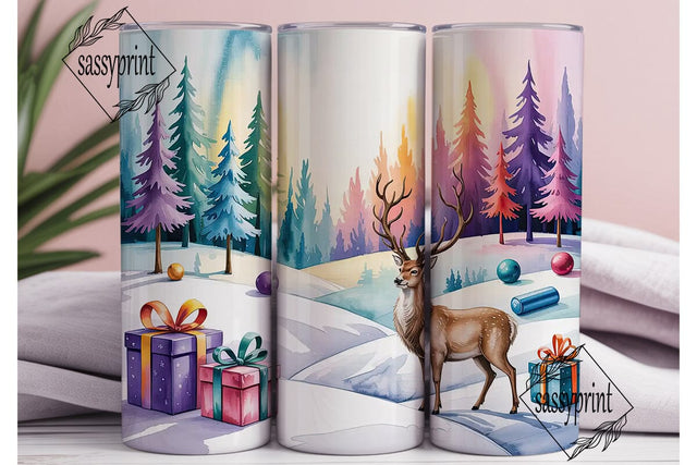 Winter Forest Deer Gifts 20oz Tumbler Sublimation sassyprint 