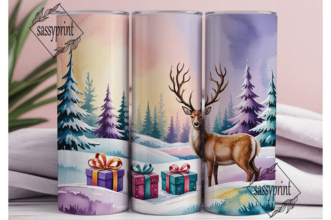 Winter Forest Deer Gifts 20oz Tumbler Sublimation sassyprint 