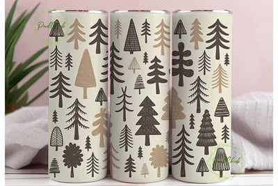 Winter Forest Trees 20oz Tumbler Wrap Sublimation PixelChick 