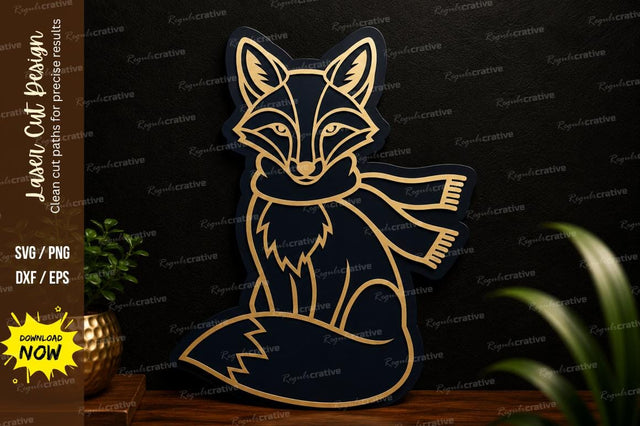 Winter Fox Laser Cut SVG Design SVG Regulrcrative 
