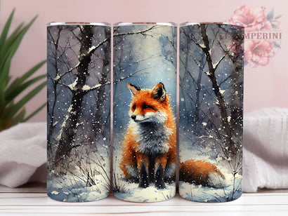 Winter Fox Wildlife 20oz Tumbler Wrap, Wildlife Design, 20oz Tumbler, Sublimation Wrap, Fox Gift, Winter Decor, Nature Lover Tumbler Sublimation Li Zamperini 